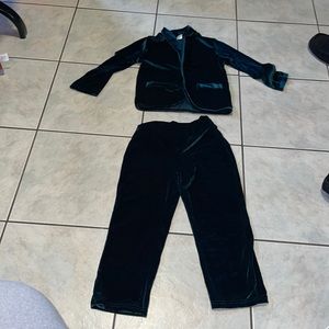 boys 2 piece suit from SHEIN suede green 6year old